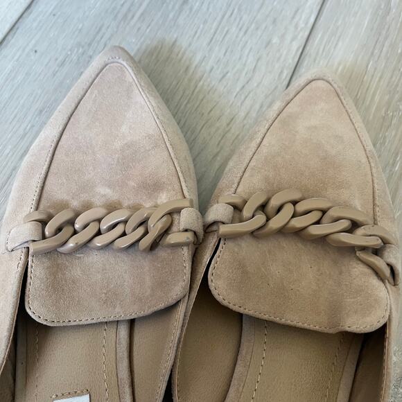 Steve Madden 'Approve' Women's 7.5 Suede Taupe Leather Chain Mule Slide - Picture 6 of 9